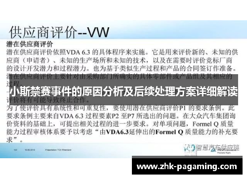 小斯禁赛事件的原因分析及后续处理方案详细解读